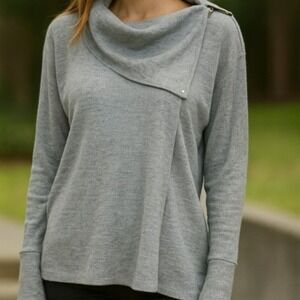 Tommy Hilfiger Gray Pullover Cowlneck Size Large is Cotton Polyester‎ Blend